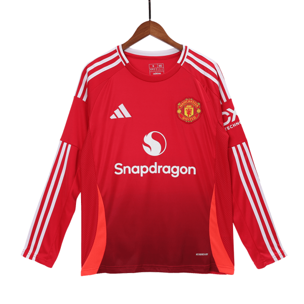 Manchester United Home Long Sleeve Soccer Jersey 2024 25 3