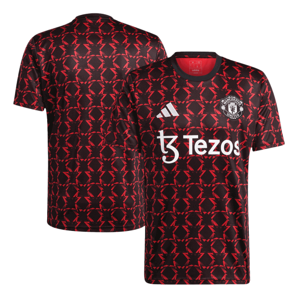 Manchester United Pre Match Soccer Jersey 2024 25 Red Black 2