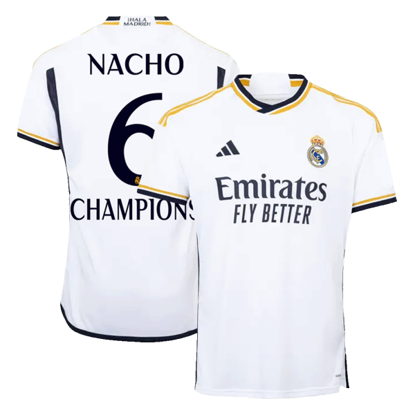 Nacho 6 Champions Real Madrid Home Soccer Jersey 2023 24