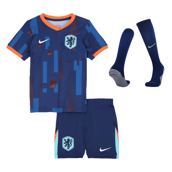 Netherlands Away Kids Soccer Jerseys Full Kit Euro 2024