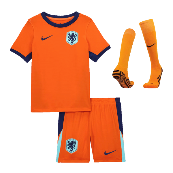 Netherlands Home Kids Soccer Jerseys Full Kit Euro 2024