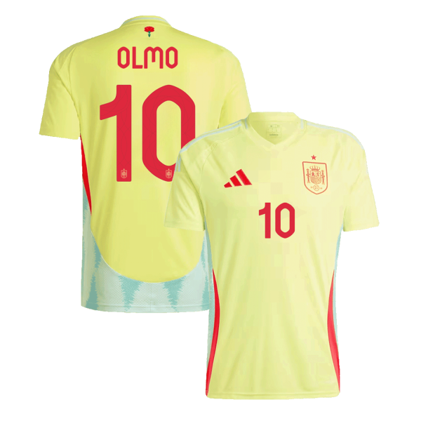 Olmo 10 Spain Away Soccer Jersey Euro 2024