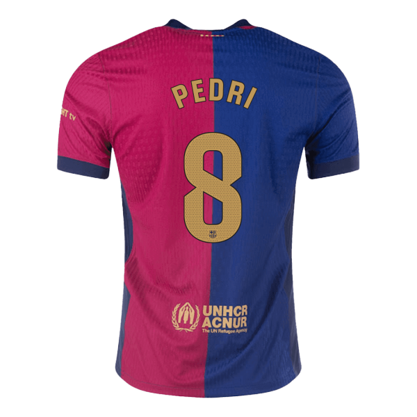 Pedri 8 Barcelona Home Authentic Soccer Jersey 2024 25 2