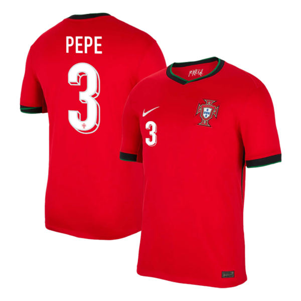 Pepe 3 Portugal Home Soccer Jersey Euro 2024