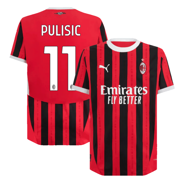 Pulisic 11 Ac Milan Home Authentic Soccer Jersey 2024 25