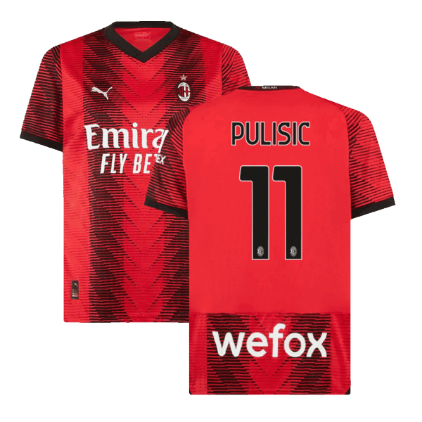 Pulisic 11 Ac Milan Home Jersey 2023 24