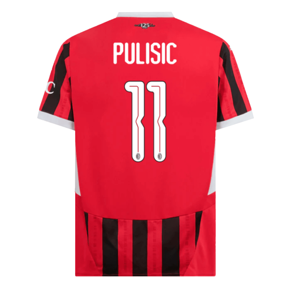 Pulisic 11 Ac Milan Home Soccer Jersey 2024 25 Ucl 2