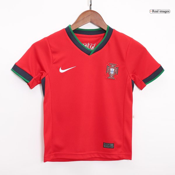 Portugal Home Kids Soccer Jerseys Full Kit Euro 2024 3