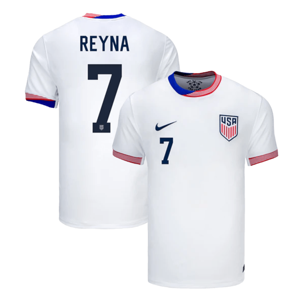 Reyna 7 Usa Home Soccer Jersey Copa America 2024