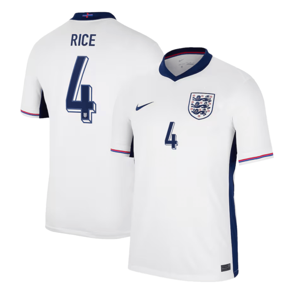 Rice 4 England Home Soccer Jersey Euro 2024