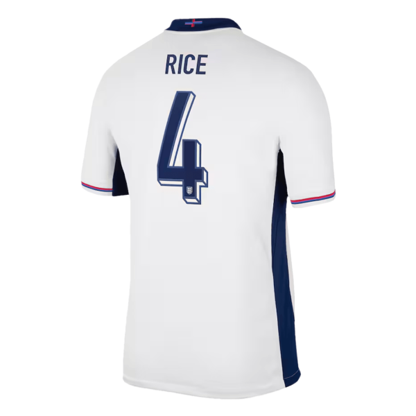 Rice 4 England Home Soccer Jersey Euro 2024 2