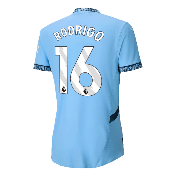 Rodrigo 16 Manchester City Home Authentic Soccer Jersey 2024 25 2