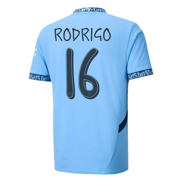 Rodrigo 16 Manchester City Home Soccer Jersey 2024 25 Ucl 2