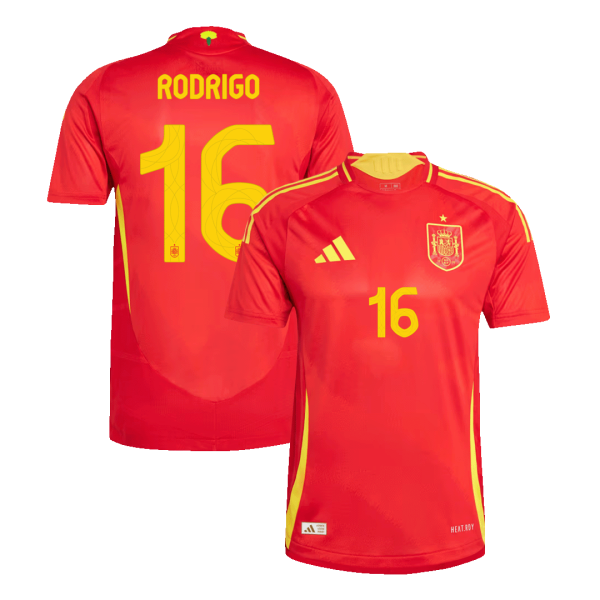 Rodrigo 16 Spain Home Authentic Soccer Jersey Euro 2024