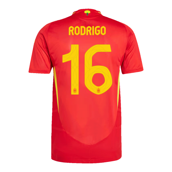 Rodrigo 16 Spain Home Authentic Soccer Jersey Euro 2024 2