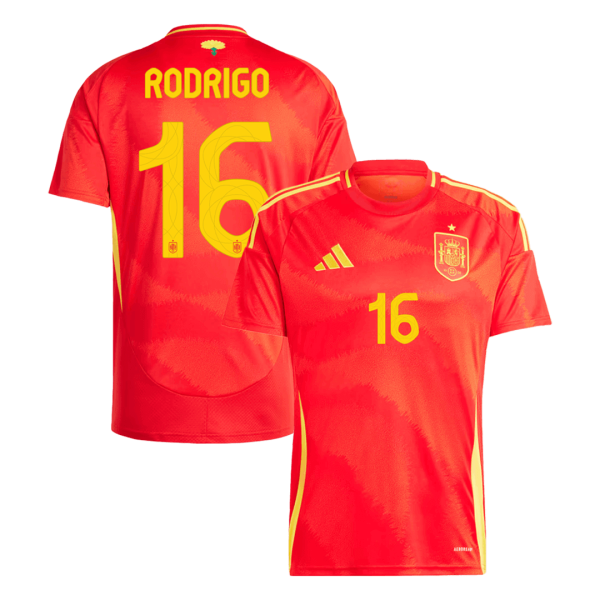 Rodrigo 16 Spain Home Soccer Jersey Euro 2024