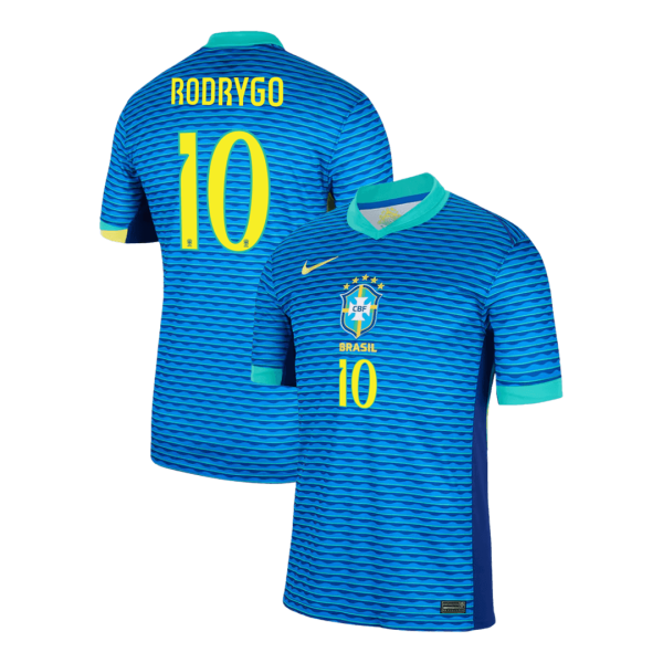 Rodrygo 10 Brazil Away Soccer Jersey Copa America 2024