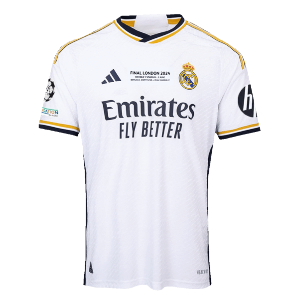 Real Madrid Home Authentic Soccer Jersey 2023 24 Ucl Final