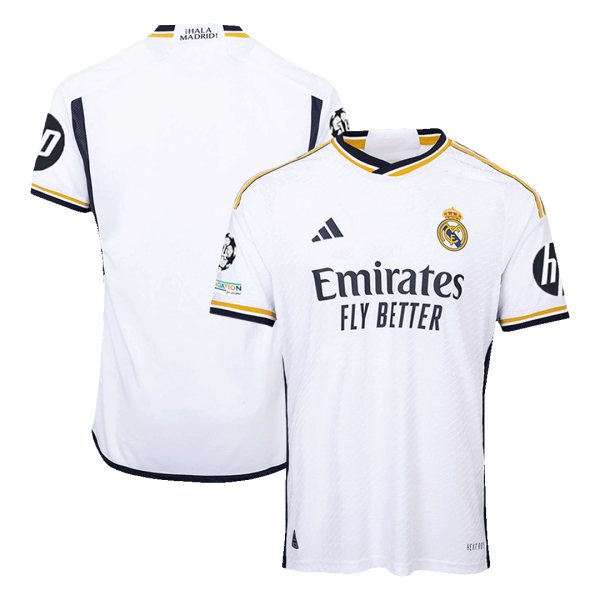 Real Madrid Home Authentic Soccer Jersey 2023 24 Ucl 2