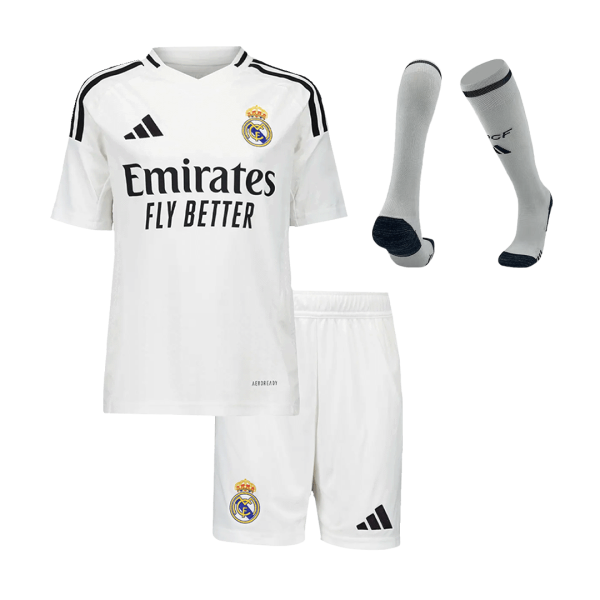 Real Madrid Home Kids Soccer Jerseys Full Kit 2024 25