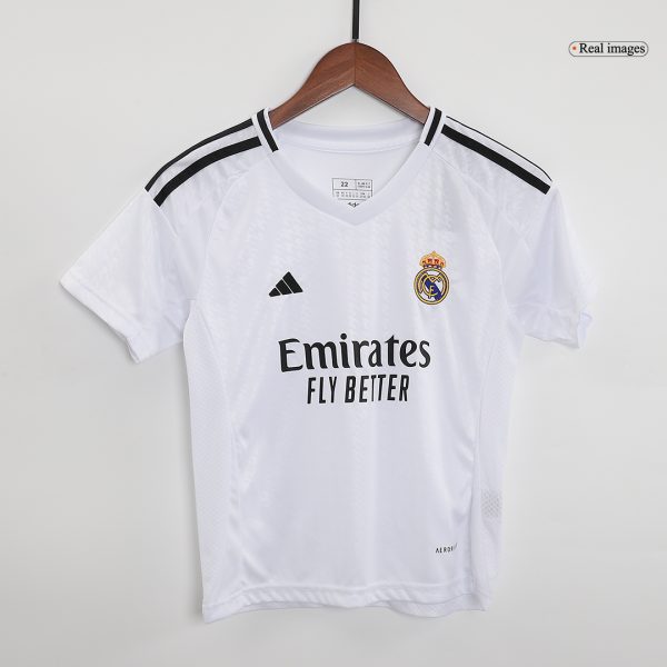 Real Madrid Home Kids Soccer Jerseys Full Kit 2024 25 3