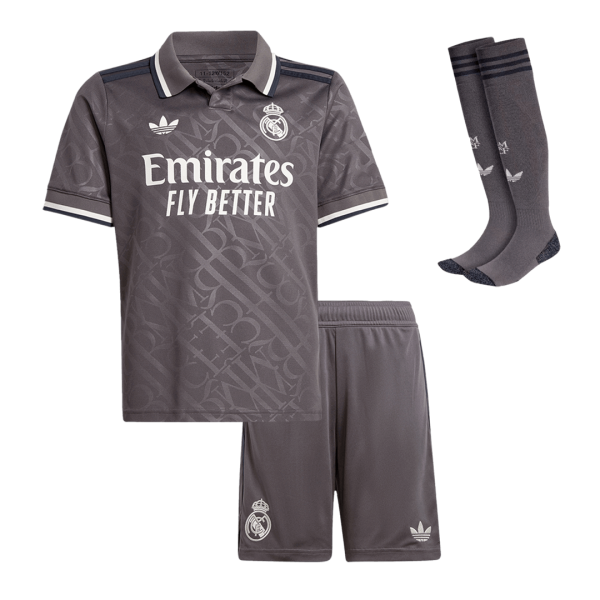 Real Madrid Third Away Kids Soccer Jerseys Full Kit 2024 25