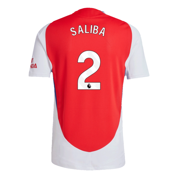 Saliba 2 Arsenal Home Authentic Soccer Jersey 2024 25 2