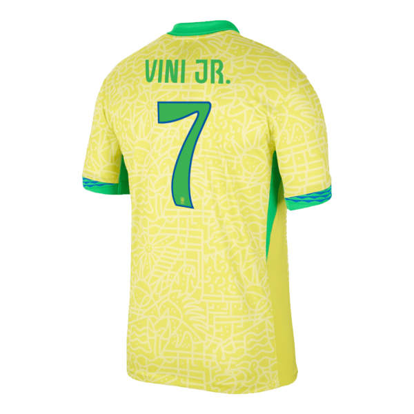 Vini Jr 7 Brazil Home Soccer Jersey Copa America 2024 2