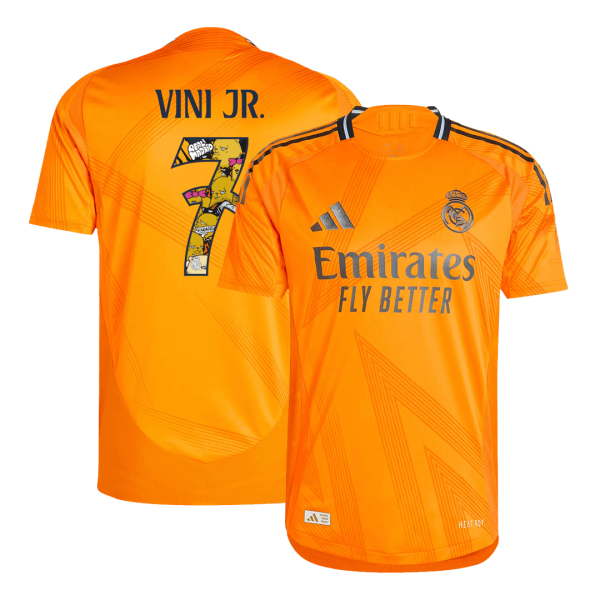 Vini Jr 7 Real Madrid Away Authentic Soccer Jersey 2024 25 Bear Champ Font