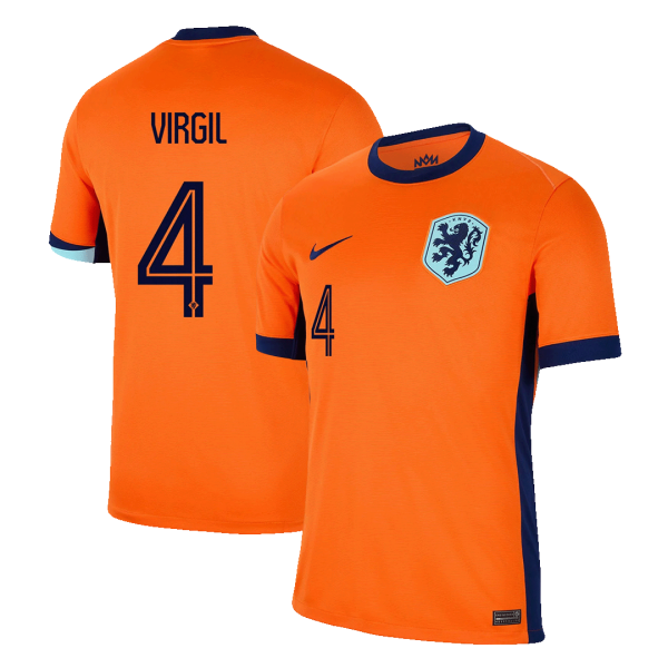 Virgil 4 Netherlands Home Soccer Jersey Euro 2024