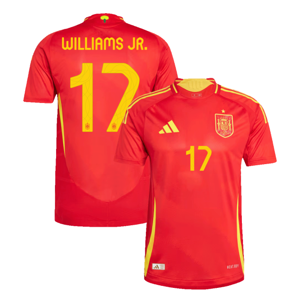 Williams Jr 17 Spain Home Authentic Soccer Jersey Euro 2024