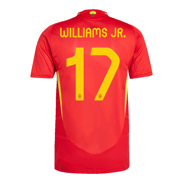 Williams Jr 17 Spain Home Authentic Soccer Jersey Euro 2024 2